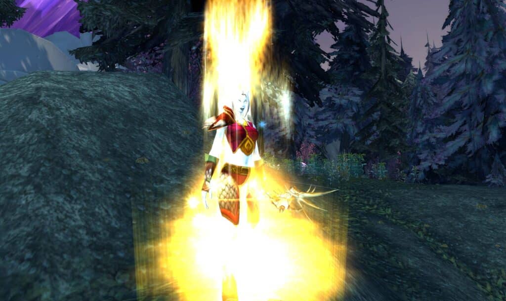 Screenshot of a WoW Classic character leveling up, highlighting the progression screen. Emphasize gamer-choice.com's boost services that help players level up faster.