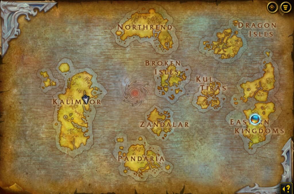 Explore the highlighted event zones on this map of Azeroth to join the Radiant Echoes pre-event! Get ready for epic battles in Dustwallow Marsh, Searing Gorge, and Dragonblight. Stock up on WoW currency and gear at Gamer-Choice.com to conquer these challenges!