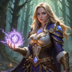 WoW Cataclysm Classic character enchanting in a mystical forest