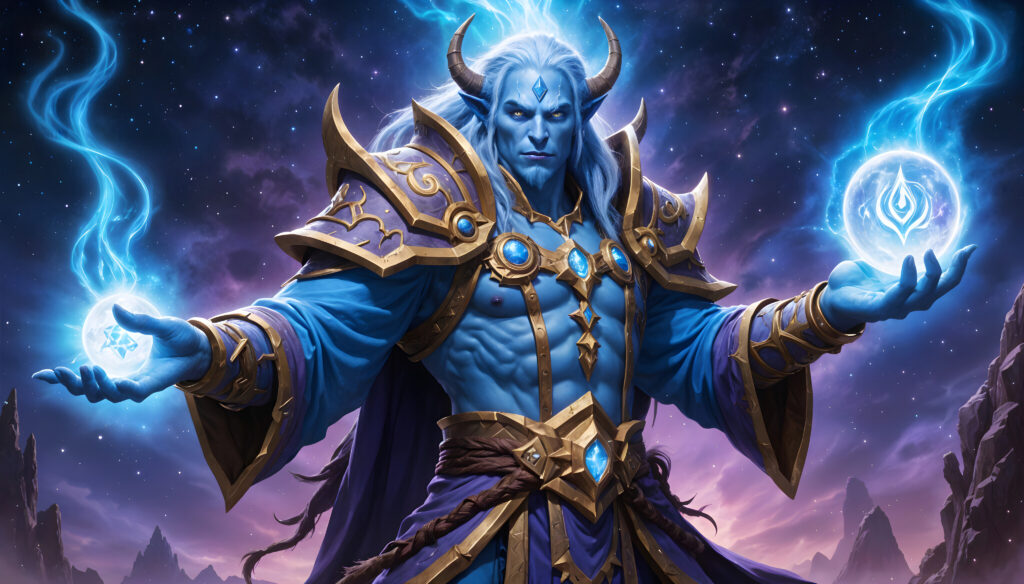  powerful World of Warcraft mage, casting a vibrant spell with magical runes floating around, ready for The War Within expansion. The mage is set against an arcane backdrop with a hint of the Gamer-Choice.com logo in the background.