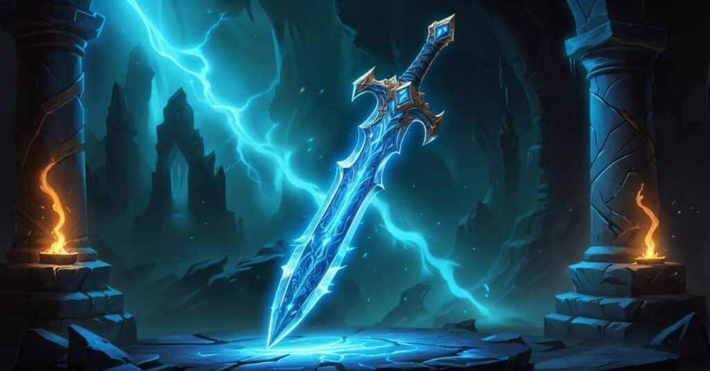 "A beautifully enchanted sword in WoW Cataclysm Classic.