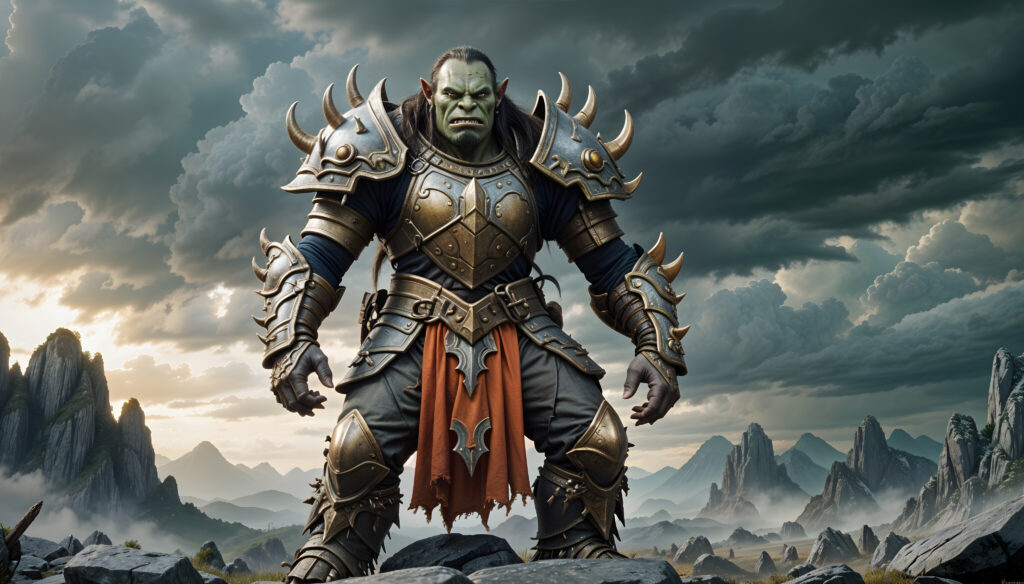 A fierce World of Warcraft warrior clad in heavy armor, standing in a battle-ready pose, preparing for The War Within expansion. The warrior is surrounded by a fiery background, with the Gamer-Choice.com logo subtly visible in the corner