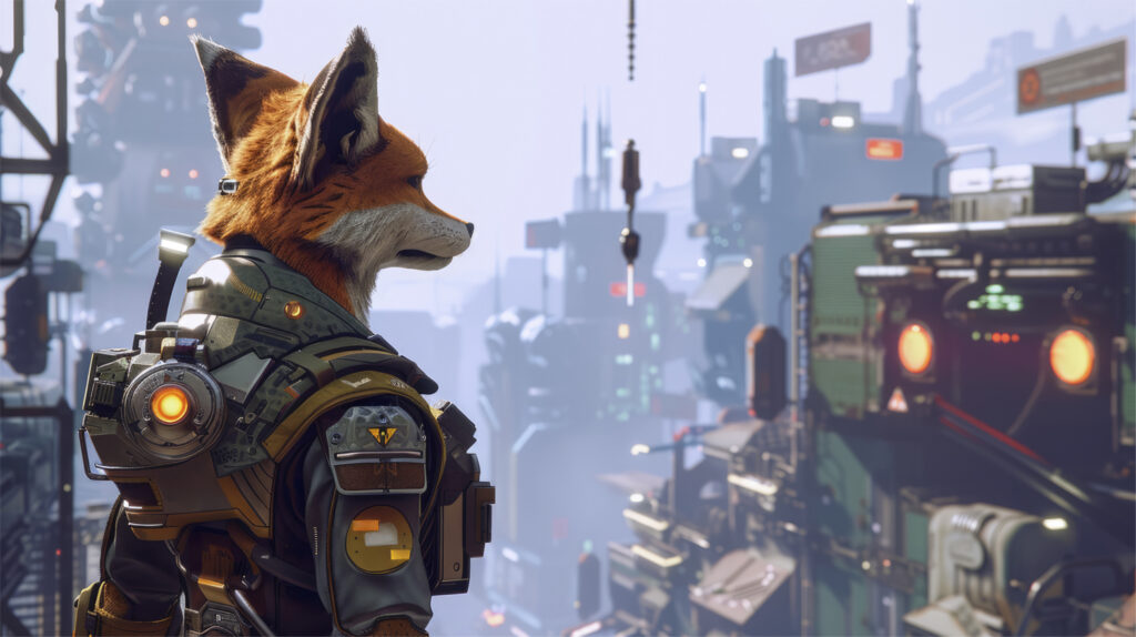 Anthropomorphic fox character in futuristic gear, symbolizing the unique and rare skins available in top Fortnite accounts for sale at Gamer-Choice.com, your destination for premium gaming accounts.