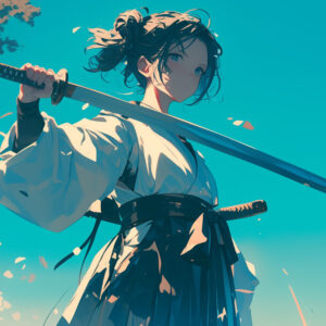 Animated character holding a sword, symbolizing the elite 5-star characters available in top Genshin Impact accounts for sale at Gamer-Choice.com, your ultimate gaming destination.