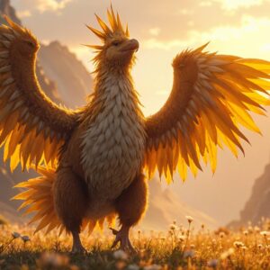 FFXIV Coins - Golden Chocobo in a sunlit field, representing rare and valuable in-game items in Final Fantasy XIV.