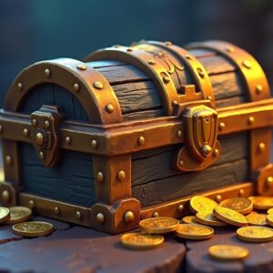 An ancient chest brimming with WoW gold coins, evoking the excitement of finding in-game riches.