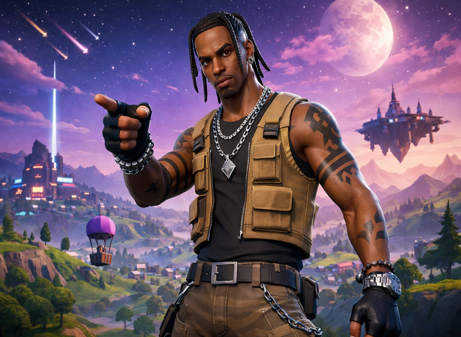 Travis Scott skin pricing in Fortnite