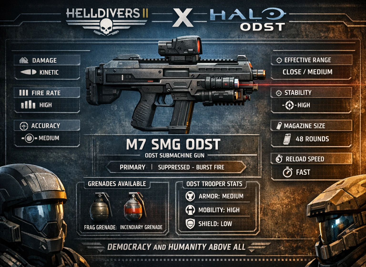 helldivers 2 odst weapons mags stats chart